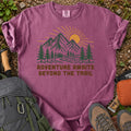 Adventure Awaits Beyond the Trail mountain forest graphic T-shirt