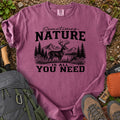 Sometimes Nature Is All You Need deer mountain graphic T-shirt