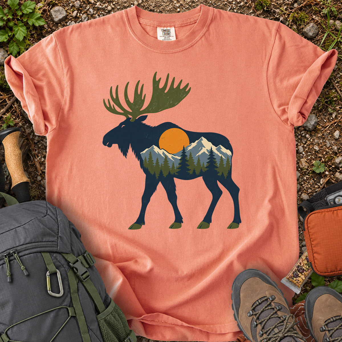 Moose Wild Within mountain wildlife graphic T-shirt