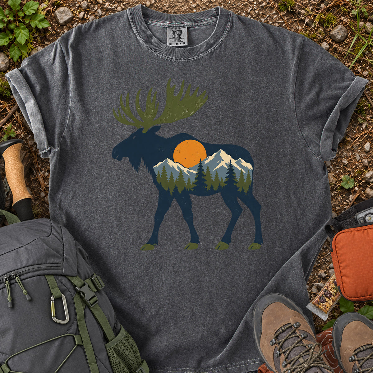 Moose Wild Within mountain wildlife graphic T-shirt