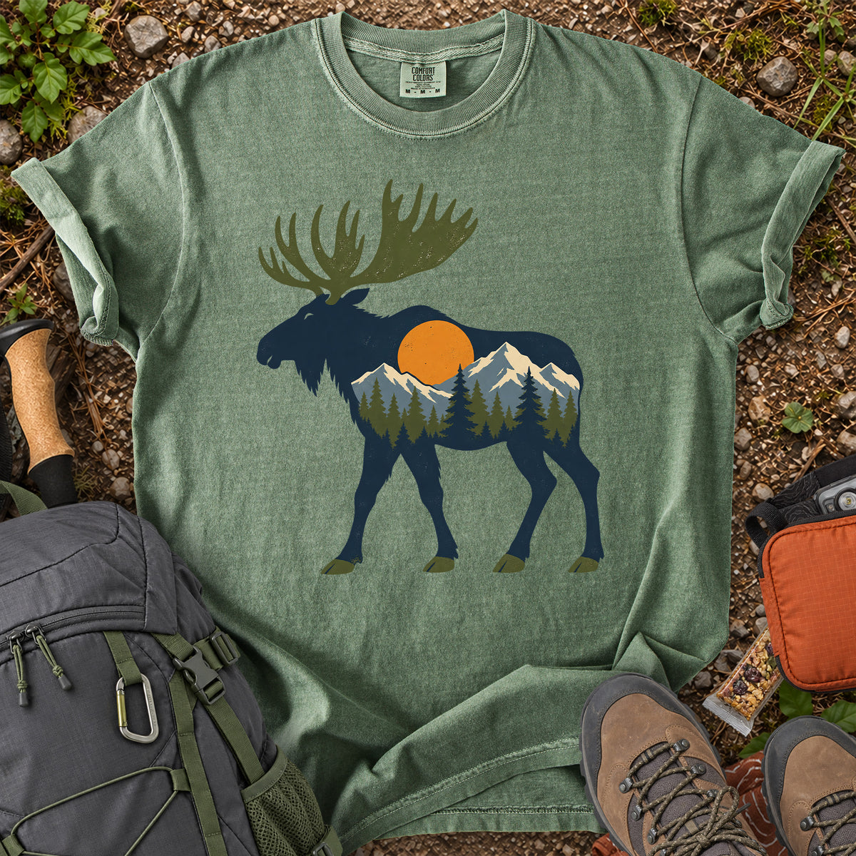 Moose Wild Within mountain wildlife graphic T-shirt