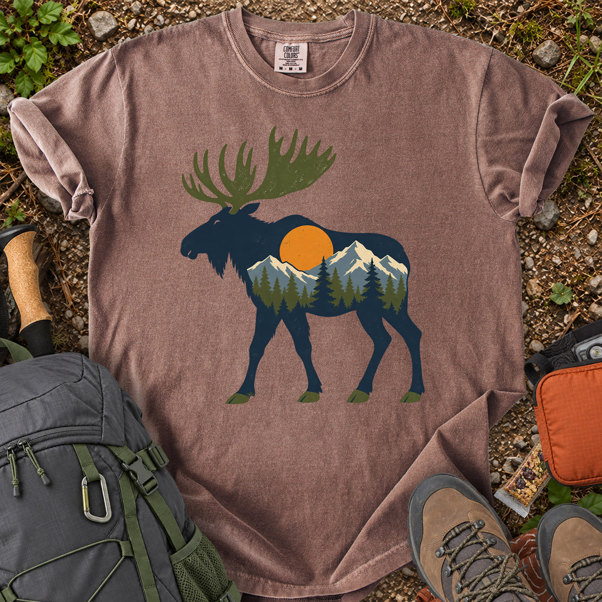 Moose Wild Within mountain wildlife graphic T-shirt
