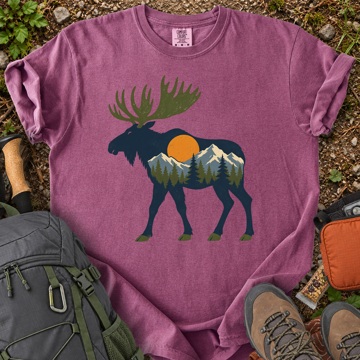 Moose Wild Within mountain wildlife graphic T-shirt