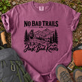 No Bad Trails Just Bad Knees women's hiking humor T-shirt