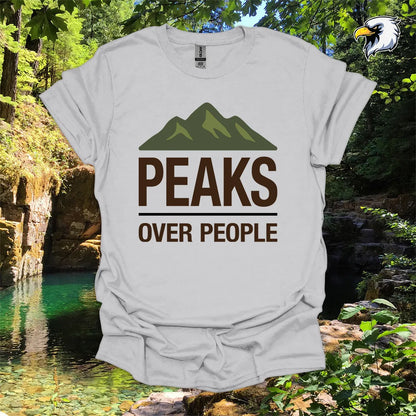 “Peaks Over People” Hiking T-Shirt – Mountain Graphic