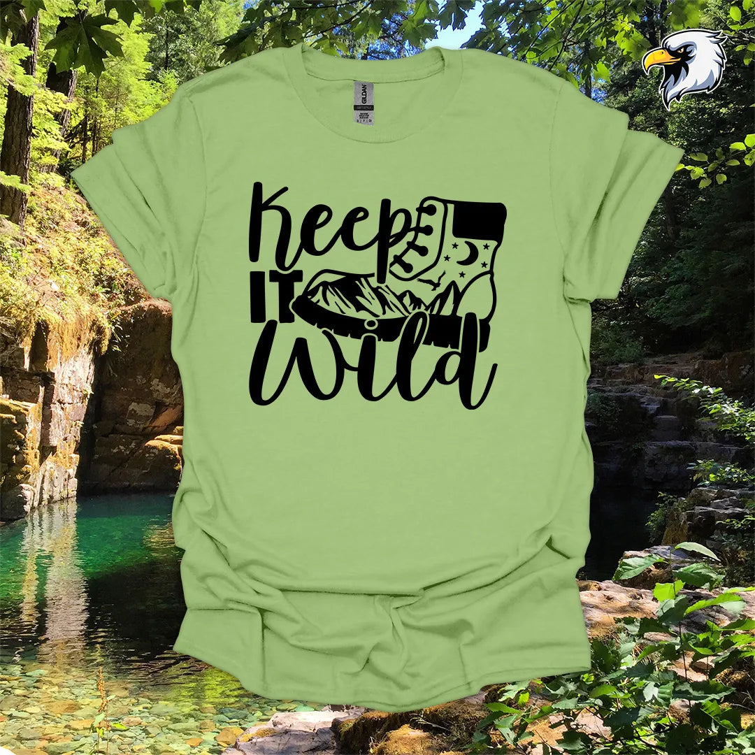 “Keep It Wild” hiking t-shirt – Boot and Mountain Graphic