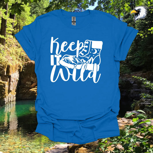 “Keep It Wild” hiking t-shirt – Boot and Mountain Graphic
