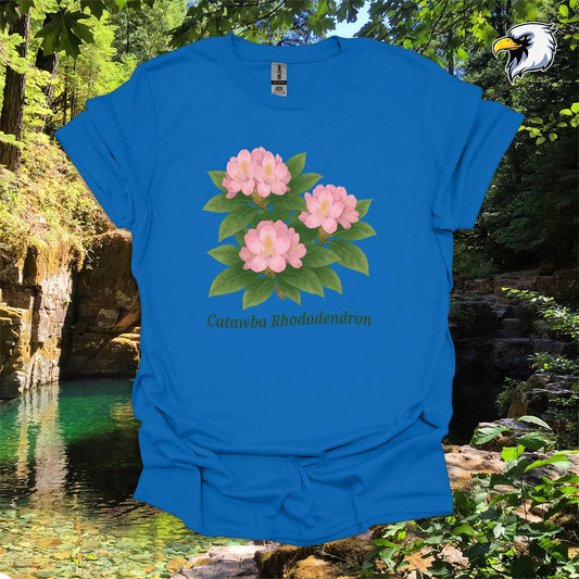 “Catawba Rhododendron” hiking t-shirt – Botanical Graphic