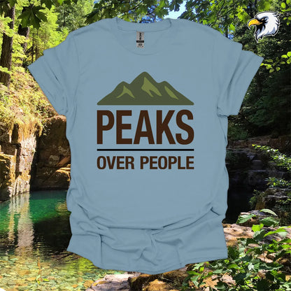 “Peaks Over People” Hiking T-Shirt – Mountain Graphic